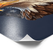 Amerikaanse vlag Bald Eagle Foto Afdruk (Hoek)