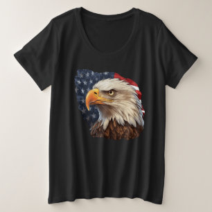 Amerikaanse vlag Bald Eagle Grote Maat T-shirt
