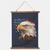 Amerikaanse vlag Bald Eagle Hangend Wandkleed (Voorkant)