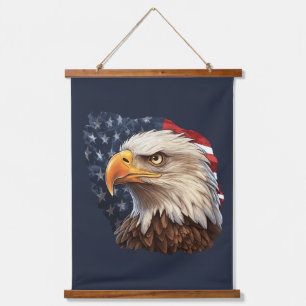 Amerikaanse vlag Bald Eagle Hangend Wandkleed