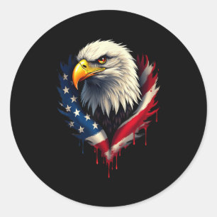 Amerikaanse vlag Bald Eagle Independence Day _3 Ronde Sticker
