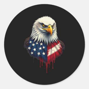 Amerikaanse vlag Bald Eagle Independence Day _4 Ronde Sticker