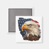 Amerikaanse vlag Bald Eagle Magneet (Voorkant / Achterkant)