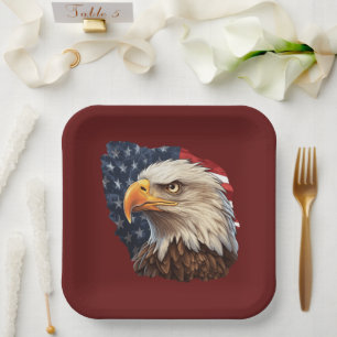 Amerikaanse vlag Bald Eagle Papieren Bordje