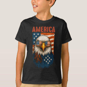 Amerikaanse vlag Bald Eagle Patriotic 4 juli Veren T-shirt