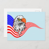 Amerikaanse vlag Bald Eagle Patriotic art Briefkaart (Voorkant / Achterkant)