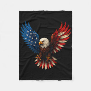 Amerikaanse vlag Bald Eagle Patriotic Eagle 4th of Fleece Deken