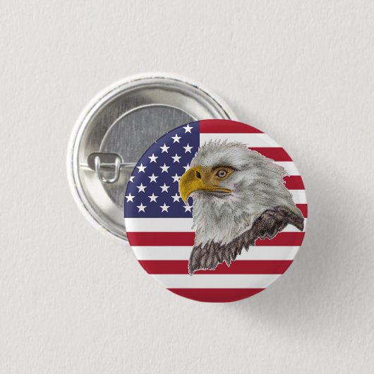 Amerikaanse vlag Bald Eagle Pin Button (Voorkant /achterkant)