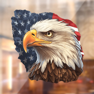 Amerikaanse vlag Bald Eagle Raamsticker