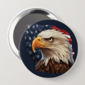Amerikaanse vlag Bald Eagle Ronde Button 4,0 Cm (Voorkant /achterkant)