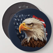 Amerikaanse vlag Bald Eagle Ronde Button 6,0 Cm (Voorkant /achterkant)