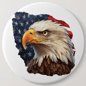 Amerikaanse vlag Bald Eagle Ronde Button 6,0 Cm (Voorkant)