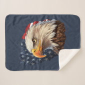 Amerikaanse vlag Bald Eagle Sherpa Deken (Voorkant (horizontaal))