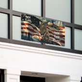 Amerikaanse vlag Bald Eagle Spandoek (Buitenkant Gebouw)