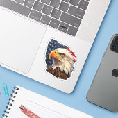Amerikaanse vlag Bald Eagle Sticker (Laptop met iPhone)