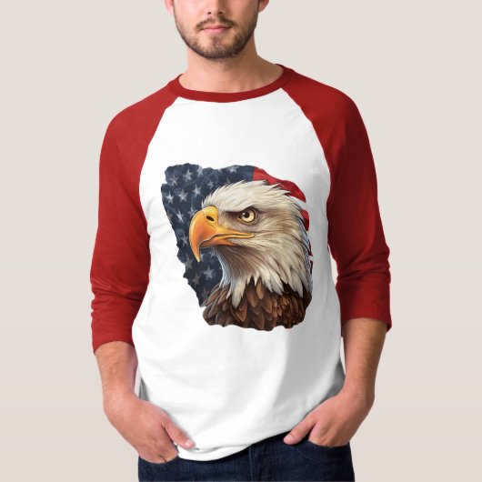 Amerikaanse vlag Bald Eagle T-shirt (Voorkant)