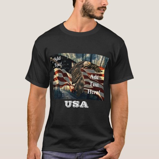 Amerikaanse vlag Bald Eagle T-shirt (Voorkant)