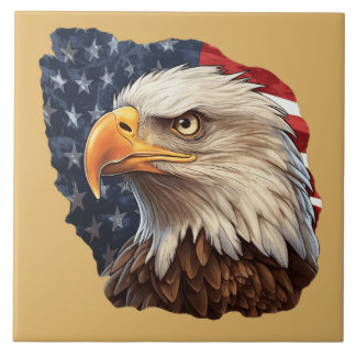 Amerikaanse vlag Bald Eagle Tegeltje