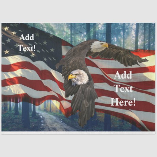 Amerikaanse vlag Bald Eagle Tissuepapier (Voorkant)