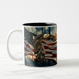 Amerikaanse vlag Bald Eagle Tweekleurige Koffiemok