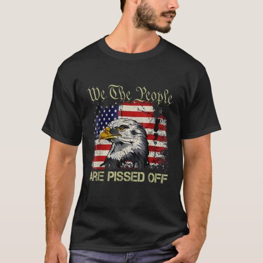 Amerikaanse vlag Bald Eagle Wij zijn kwaad T-shirt (Voorkant)