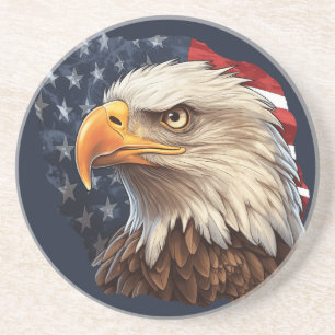 Amerikaanse vlag Bald Eagle Zandsteen Onderzetter