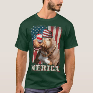 Amerikaanse vlag Bandana Pit Bull Dog Lover Pitbul T-shirt