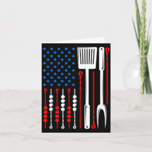 Amerikaanse vlag barbecue zoon vader echtgenoot va kaart
