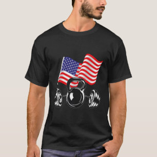 Amerikaanse vlag Barbell T-shirt