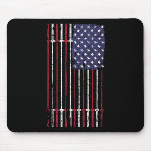 Amerikaanse vlag Barbell voor vrouwen Mannen Muismat