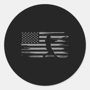 Amerikaanse vlag Baseball Apparel - Baseball Ronde Sticker