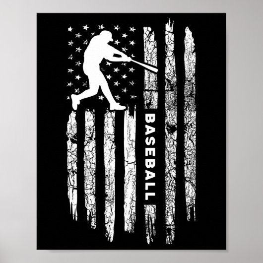Amerikaanse vlag Baseball Apparel -  honkbal Poster (Voorkant)