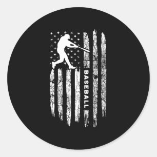 Amerikaanse vlag Baseball Apparel - honkbal Ronde Sticker