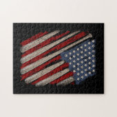 -Amerikaanse vlag Baseball Legpuzzel (Horizontaal)