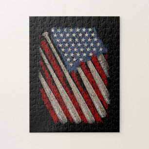 -Amerikaanse vlag Baseball Legpuzzel
