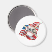 Amerikaanse vlag Baseball Magneet (Voorkant / Achterkant)