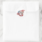 Amerikaanse vlag Baseball Ronde Sticker (Tas)