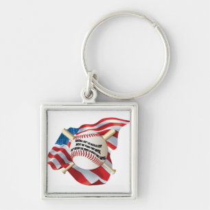 Amerikaanse vlag Baseball Sleutelhanger