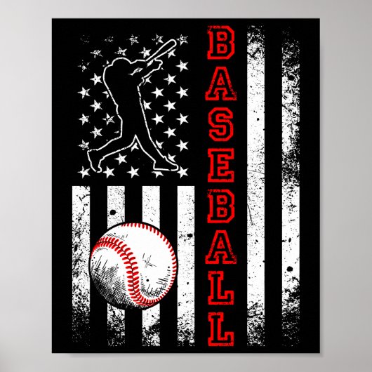  Amerikaanse vlag Baseball Team Funny Poster (Voorkant)