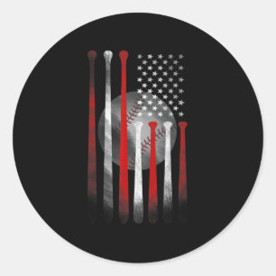 Amerikaanse vlag Baseball Vlag pa mam T-shirt Ronde Sticker