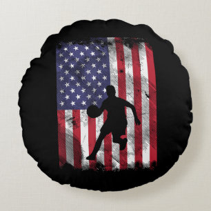 Amerikaanse vlag Basketbal Patriottische Baller Rond Kussen