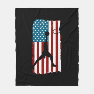 Amerikaanse vlag Basketball Patriotic Athlete Prin Fleece Deken