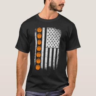 Amerikaanse vlag basketbalteam retro basketbal t-shirt