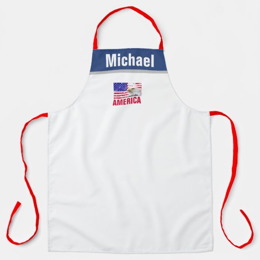  Amerikaanse vlag BBQ Grill Chef Patriottisch Schort (Voorkant)