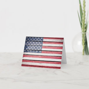 Amerikaanse vlag bedankt voor blanco notitie