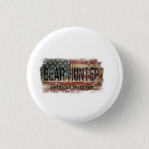 Amerikaanse vlag Beer Hunter Ronde Button 3,2 Cm