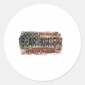 Amerikaanse vlag Beer Hunter Ronde Sticker