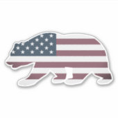 Amerikaanse vlag beer silhouet vinyl auto sticker (Voorkant)