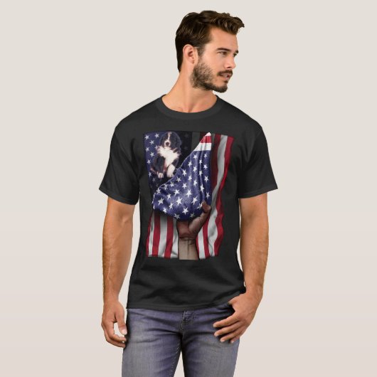 Amerikaanse vlag Bernedoodle Pullover H (Voorkant volledig)