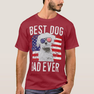 Amerikaanse vlag Best Dog Dad over Maltees T-shirt